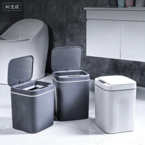 Smart Household Trash Can with Blue Light Disinfection and Leak-Proof Design