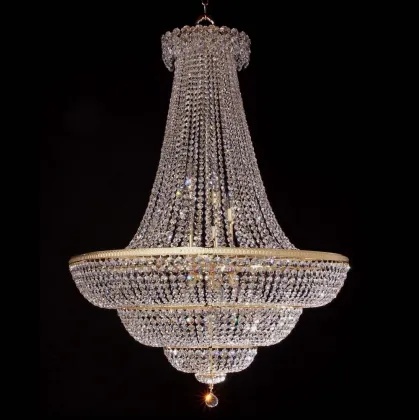 Schonbek Petit Crystal Chandelier - Luxury Gold Pendant Lamp for Living Room