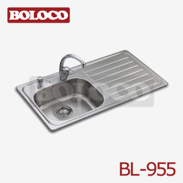 Avrupa orta Polonya/saten/YYK-inci çift kase tek bulaşıklık tek parça dikdörtgen/kare mutfak lavabo 304# Bl-955