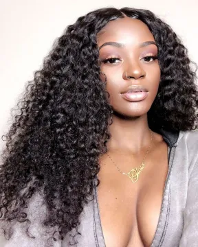 26 inch Brazilian water wave lace front human hair closed pre-pulled wig 13x4 Brazilian curly human hair wig wave wig wholesaler