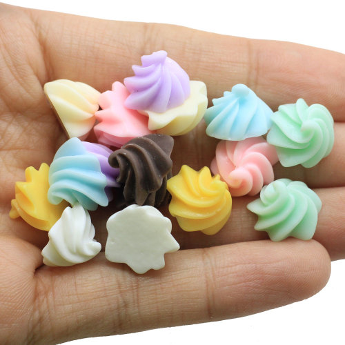 Poly chrome Mini Boter Koekjes Vormige Kralen Slime DIY Craft Decor Charms 100 stks/zak Handgemaakte Telefoon Shell Spacer