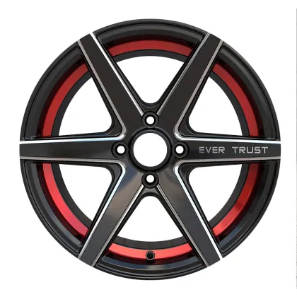 Aftermarket Alloy Rim 17x8 Black Red Ring