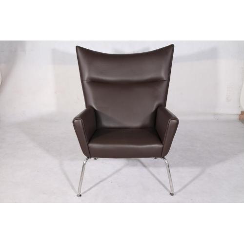 Leather Hans Wegner CH445 Wing Chair Replica