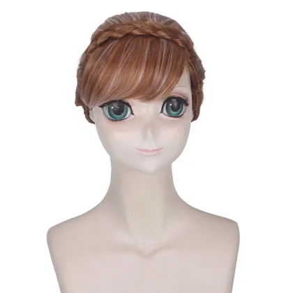 Ainizi Brown Updo Style Anna Cosplay Wig From Frozen