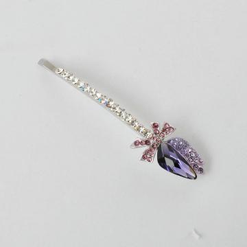 small fahsion single hair clip with swarovski crystal and stone