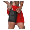 Men Workout Running 2 in 1Shorts cù sacchetta