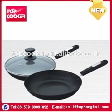 Aluminium non-stick coating korean wok pan with lid