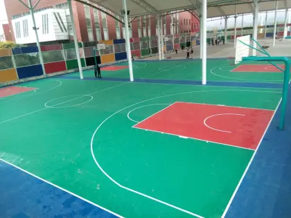 Interlocking sports floor for Multi-Sport Game Courts