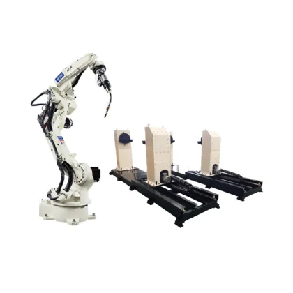 6 Axis OTC FD-B6 Robotic Welding Arm with CNGBS Welding Positioner for Automated Welding