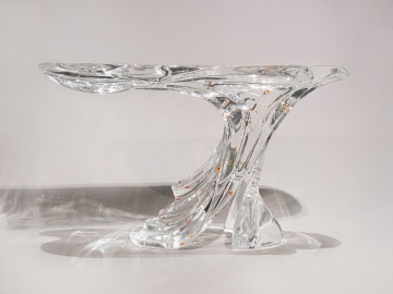 Transparent Red Flower Wind Moon Console Table