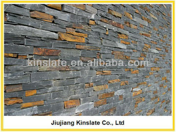 Natural Black with Rustic Slate loose stone wall cladding