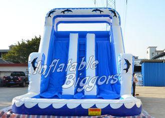 Kids Games Dolphin Inflatable Water Slide Blue / White With