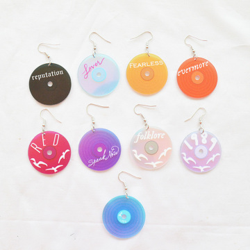 Creative Simulation T Swift 1989 Black Acrylic Earrings Wholesale