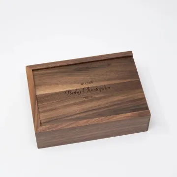 Luxury Walnut Slide Lid Wood Box for Photo Packaging