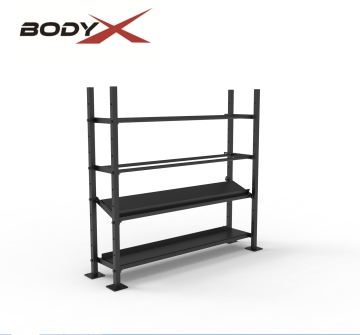 Custom Four-Layer Gym Storage Rack for Fitness Equipment and Yoga Gear