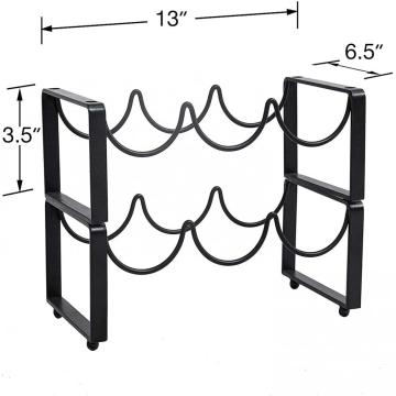 2 Katlı Metal Şarap Rafları Tezgah