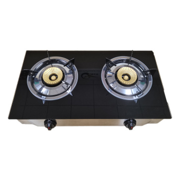 Cooking Gas Burner Double Burners Glass Panel