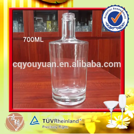 Customized flint clear vodka bottle glass whisky 70cl