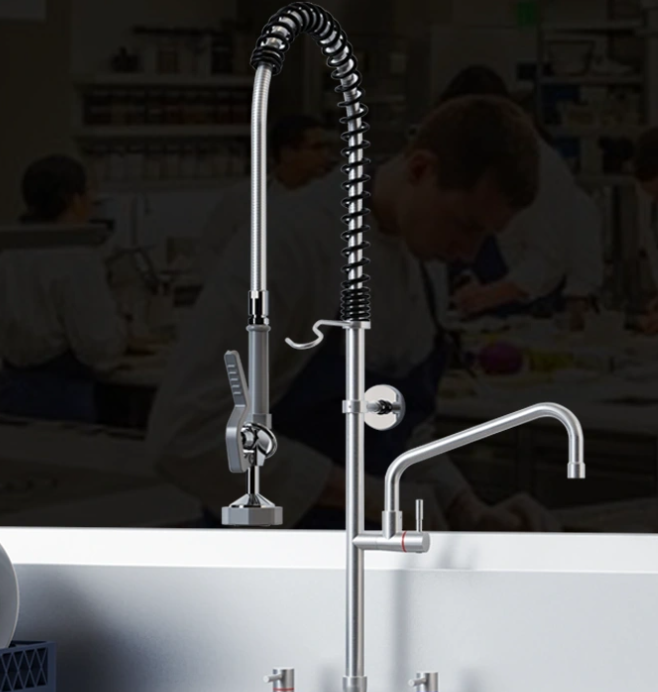 What are the benefits of using a pull-out kitchen faucet? (2)