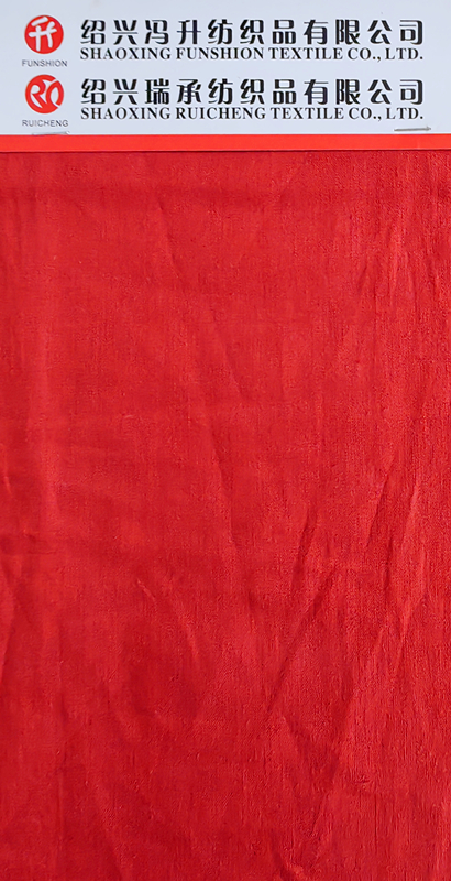 Pure Linen Dyed Fabric Red Color