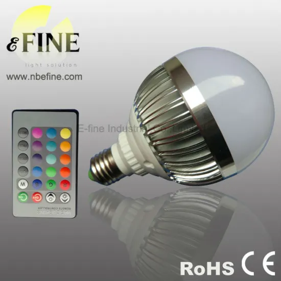 E27 remote control 16 color rgb led bulb light 10w AC 85-265 volt 140 degree