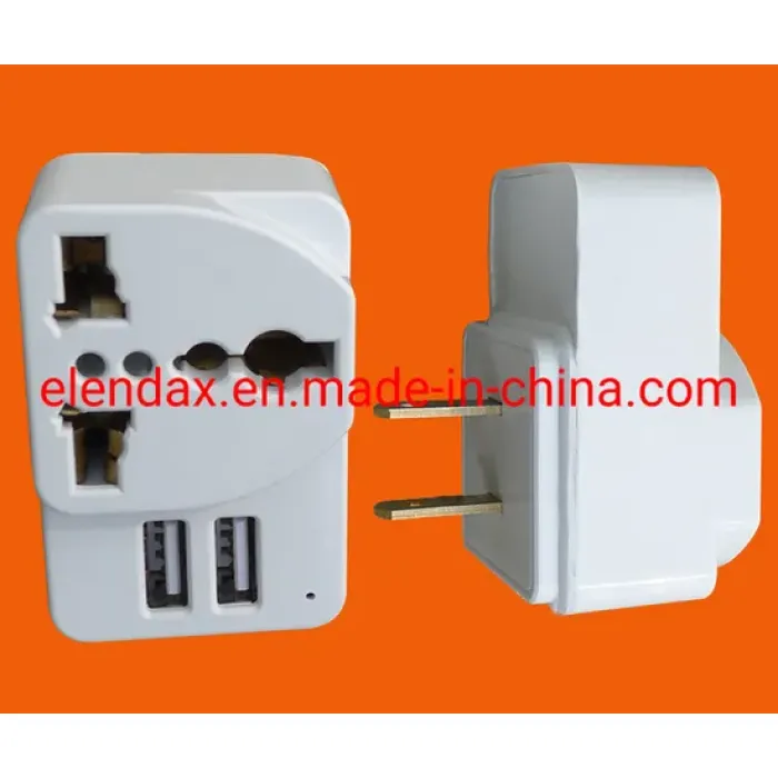 Adaptador universal de clavija redonda con cargador USB P7086