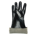 Black pvc waterproof work gloves mechanical work