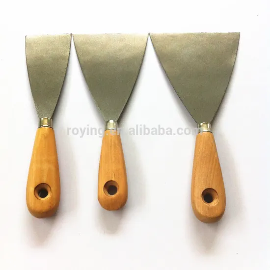 wooden handle stainless steel putty knife/carbon steel polish scraper