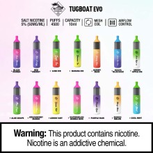 Kit Descartável 4500 Puffs Vape Dispositivo Tugboat EVO