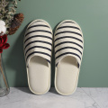 Ladies Flat Fur Slider Colorful stripe shoe slipper