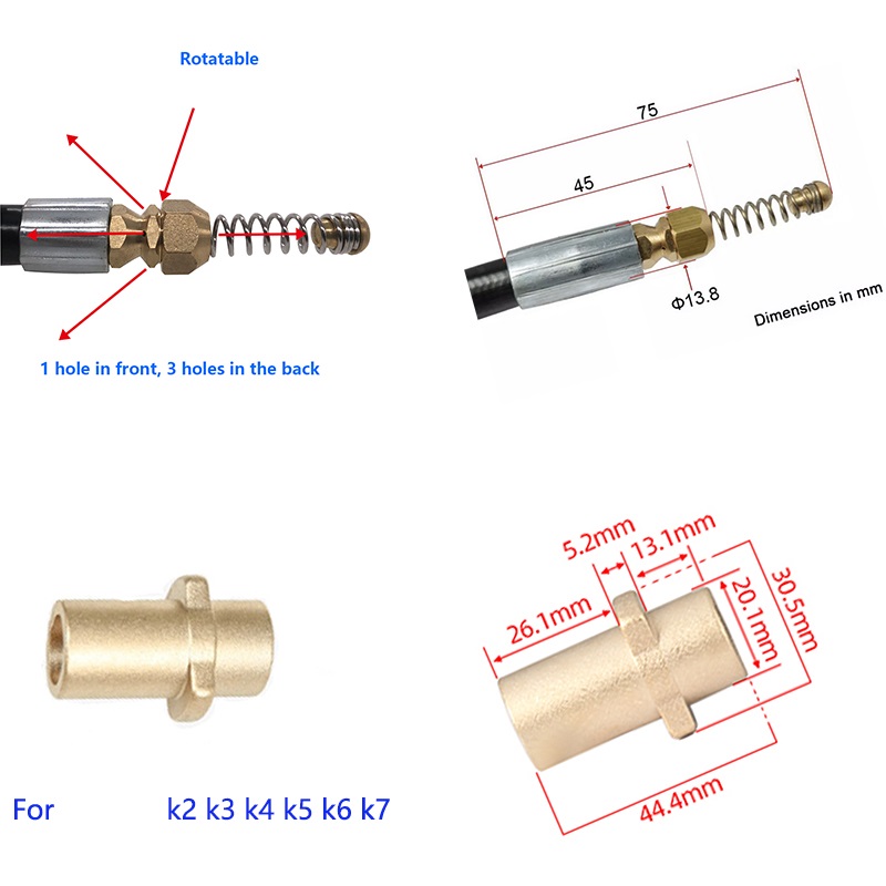 5-50 متر 2320psi 160bar ارتفاع ضغط الغسالة الصرف المجاري تنظيف خرطوم تنظيف الأنابيب