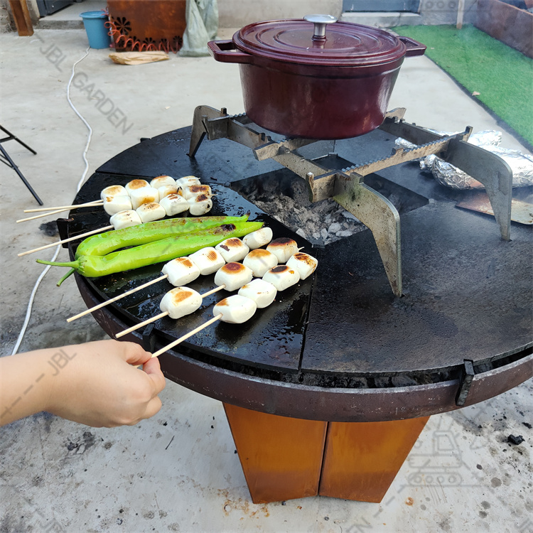 Wood Charcoal Barbecue corten steel BBQ