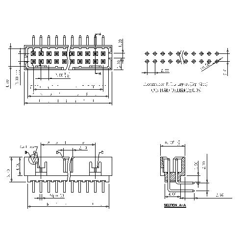 2.00mm Box Header 90°H=6.4