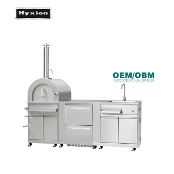 Hyxion outdoor kitchen  High-end alfresco island with grill oven BBQ grill