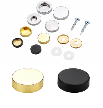 Stainless Steel Brass Flat Head Advertising Screw Set with Cover for Mirrors, Glass, and Planks Wall - 10mm to 25mm