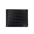 Anpassade varumärken Black Leather Men Short Wallet