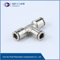 Air-Fluid Nickel-Plated Brass Equal Tee Connector