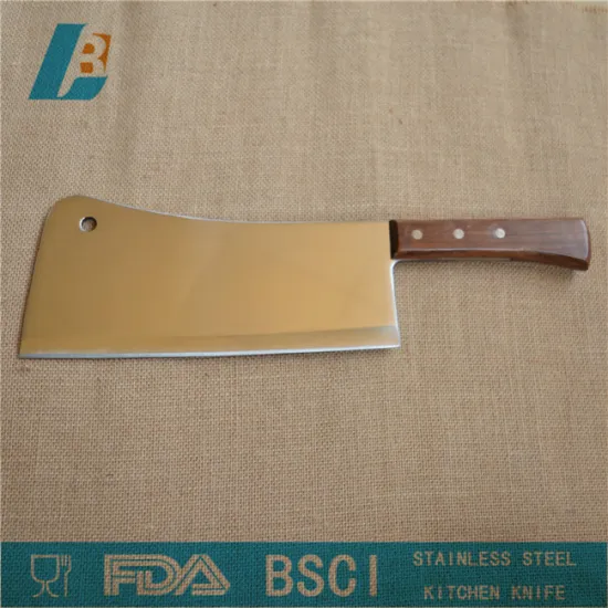 Stainless steel Kitchen chopping knife with wooden handle 9"