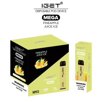 Iget Mega 3000puffs Pod Vape Juice Disposable Vape