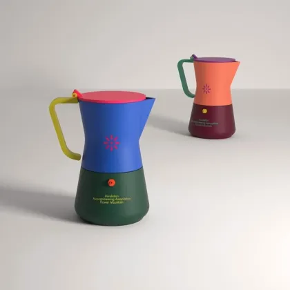 Vibrant Dopamine Mocha Pot for Artful Tablescapes