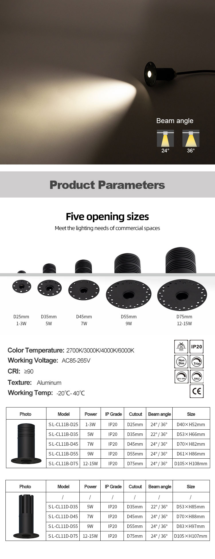 Trimless Downlight Led Spotlight