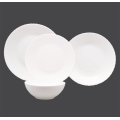 Round White Jade Dinner Sets For 24