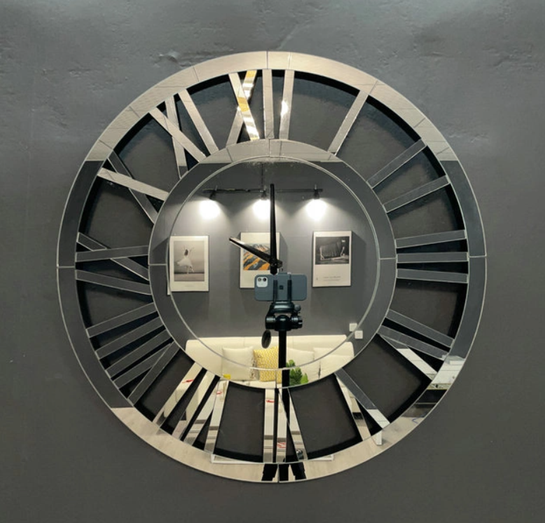 horloge murale miroir de style concis moderne