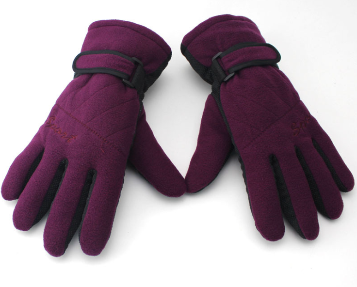Skid Proof Fleece Gloves Purple