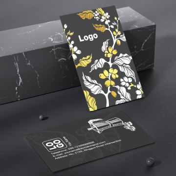 Customize Black Art Paper Sales Card Kraft Cardboard Membership Card with Gold Stamp Matte Lamination