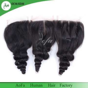 Loose Wave Human Virgin Hair Closure for Swiss Lace