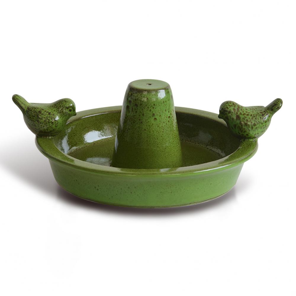 Green Bird Bath Handing