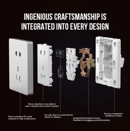 CHZM Brand New Interior Decoration Panel Concealed 86-Type Wall Switch Socket