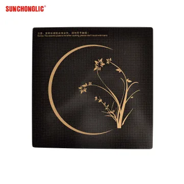 High Quality Sunchonglic Induction Cooker Glass Plate Set, 27x27cm Black Glass Plates
