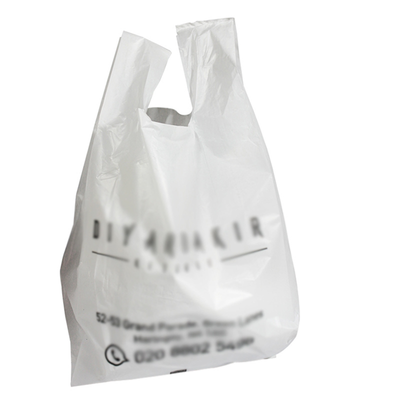 Eco Friendly 100% Recycle Packaging Super Market Plastic Takeaway Bag for Shopping